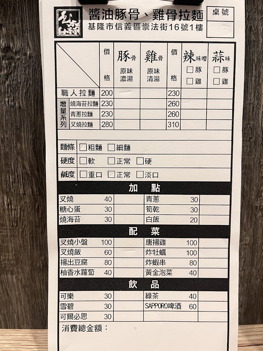 Menu Tamamori Ramen-1